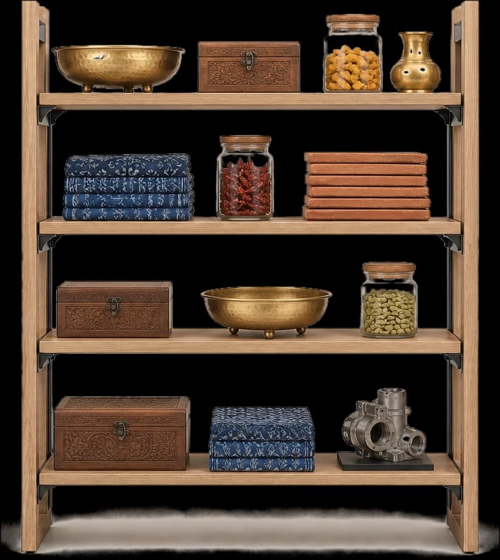 A full year-round product showcase shelf