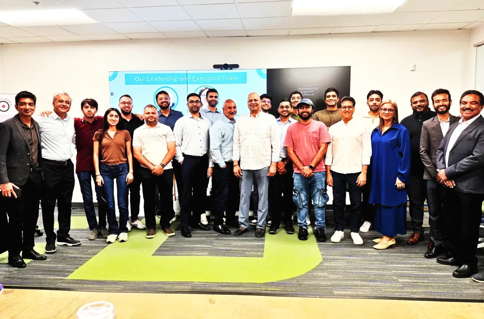 A visiting delegation meeting inside the collaborative corridor