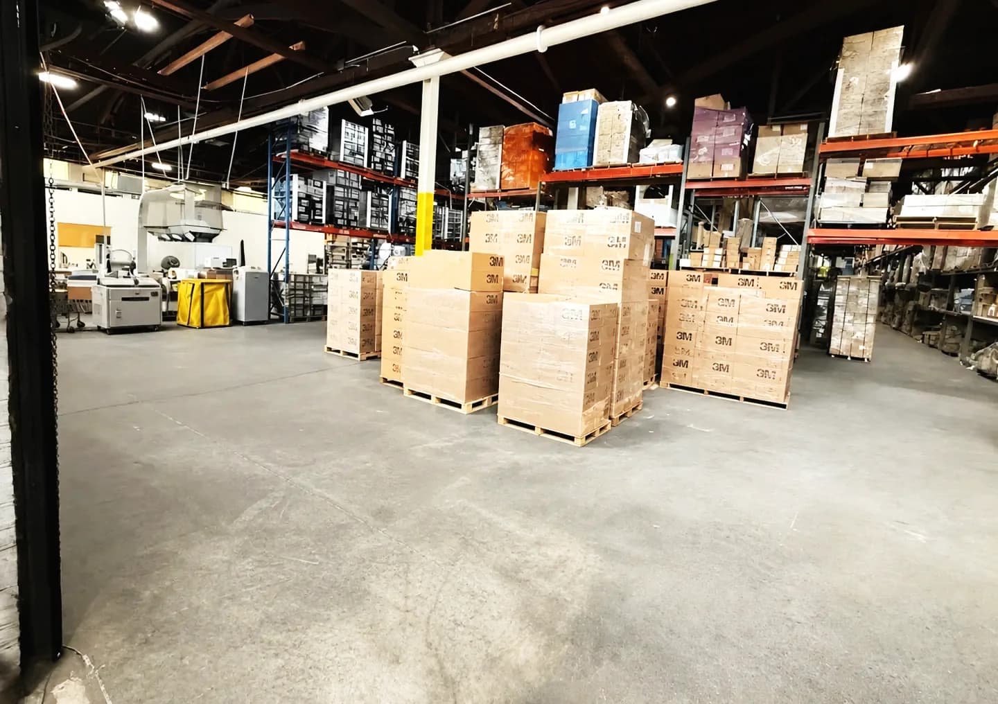 Palletized inventory in an active U.S. warehouse