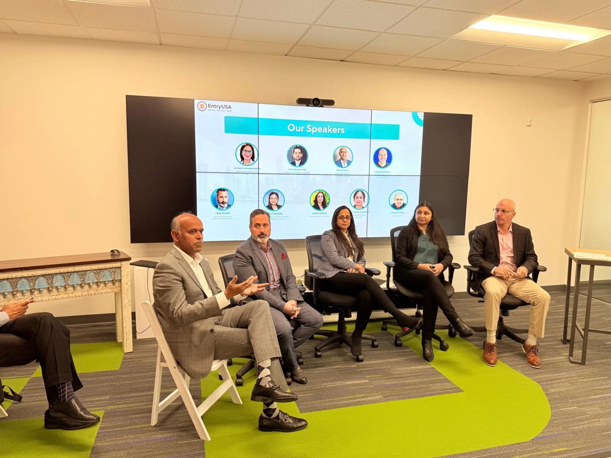 Business leaders speaking during a corridor program